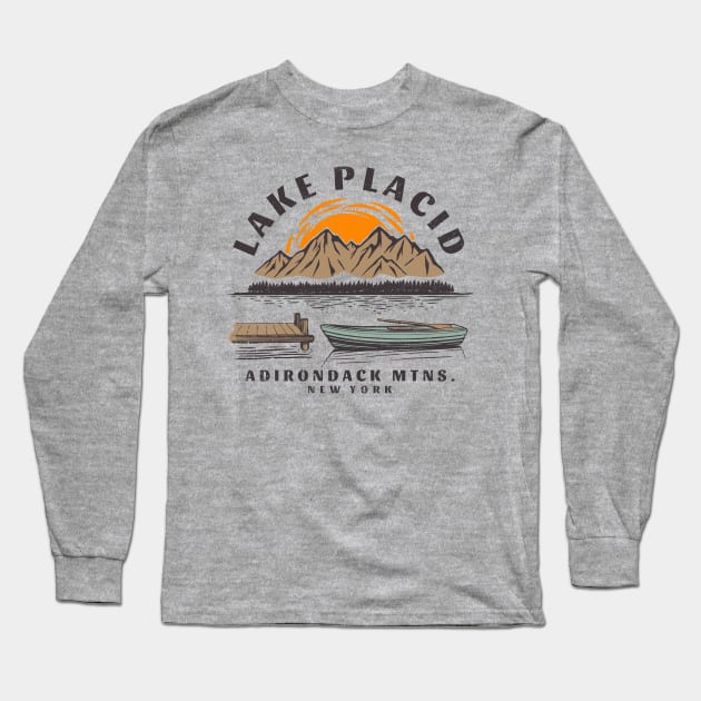 Lake Placid, New York Long Sleeve T-Shirt by Sisu Design